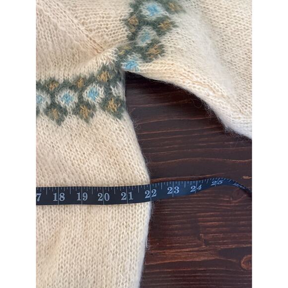 WOOL VTG Sweater M/L Fuzzy Geometric Swedish Ski Gorpcore Streetwear Preppy - Picture 11 of 16
